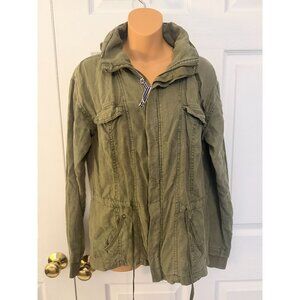 Michael Stars Womens Green Linen Utility Safari Jacket M